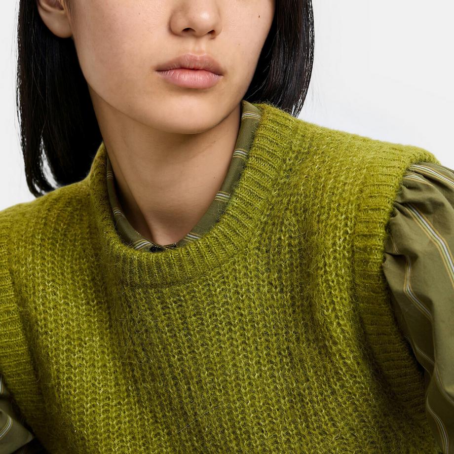 La Redoute Collections Pull sans manches col rond en alpaga mélangé  