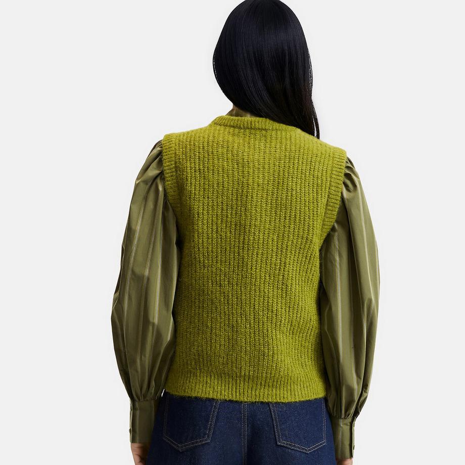 La Redoute Collections Pull sans manches col rond en alpaga mélangé  