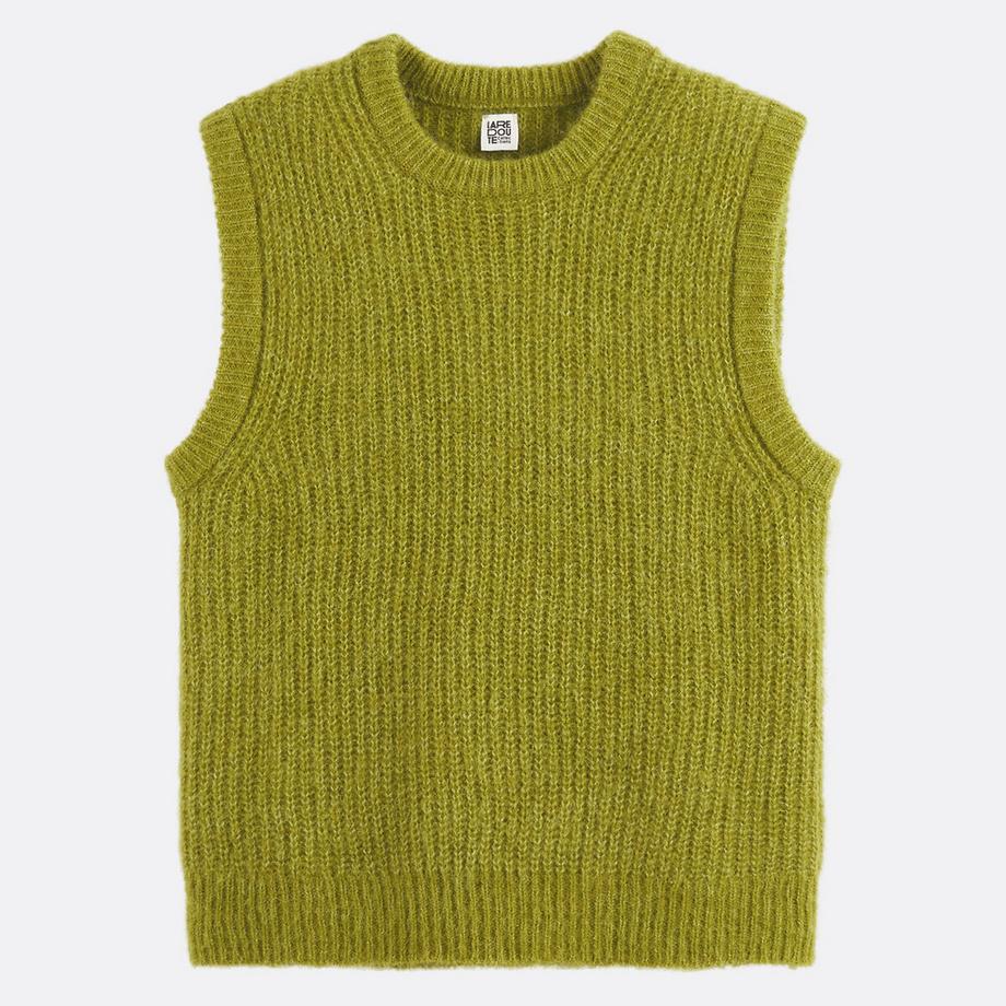 La Redoute Collections Pull sans manches col rond en alpaga mélangé  