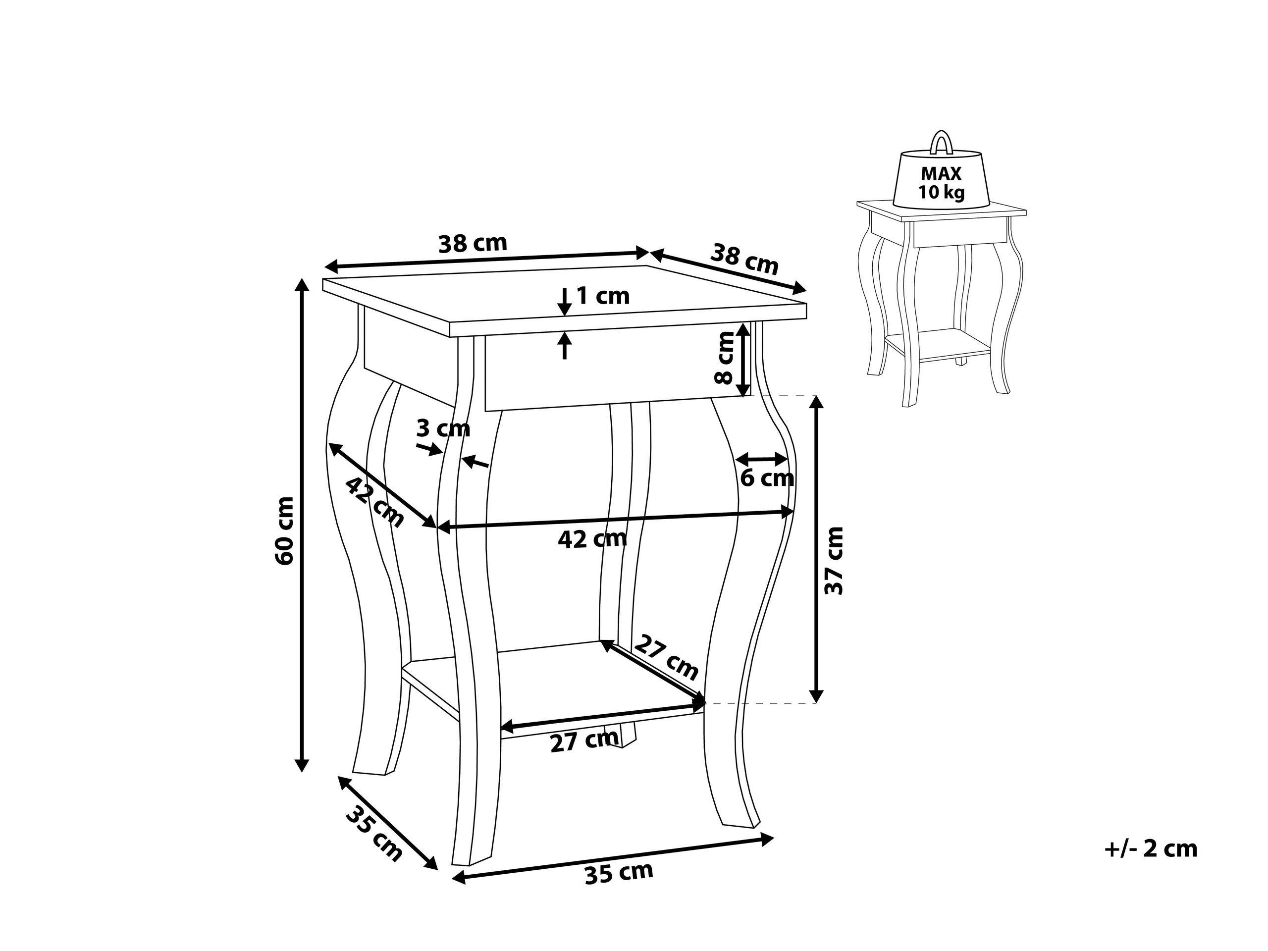 Beliani Table d'appoint en MDF Glamour AVON  