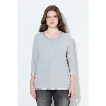 Maglia classica con stampa argentata, scollo a girocollo e maniche a 3/4