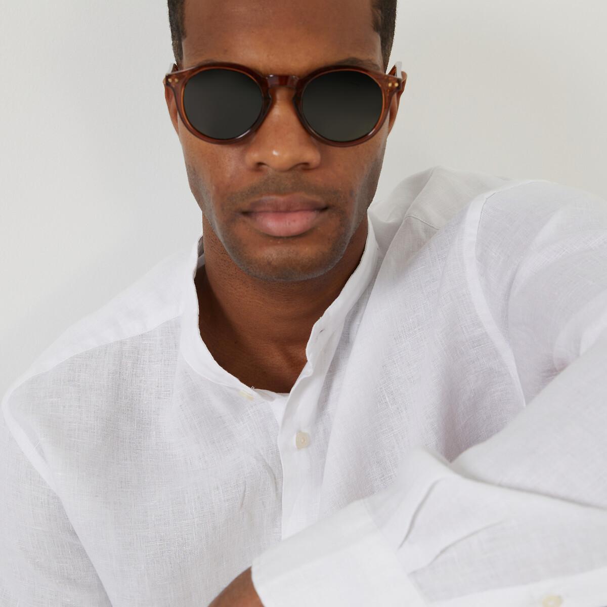 La Redoute Collections Signature Gerades Leinenhemd Stehkragen  