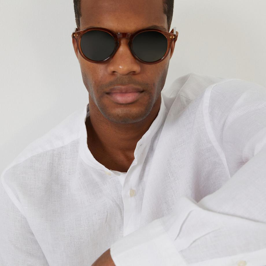 La Redoute Collections Signature Gerades Leinenhemd Stehkragen  