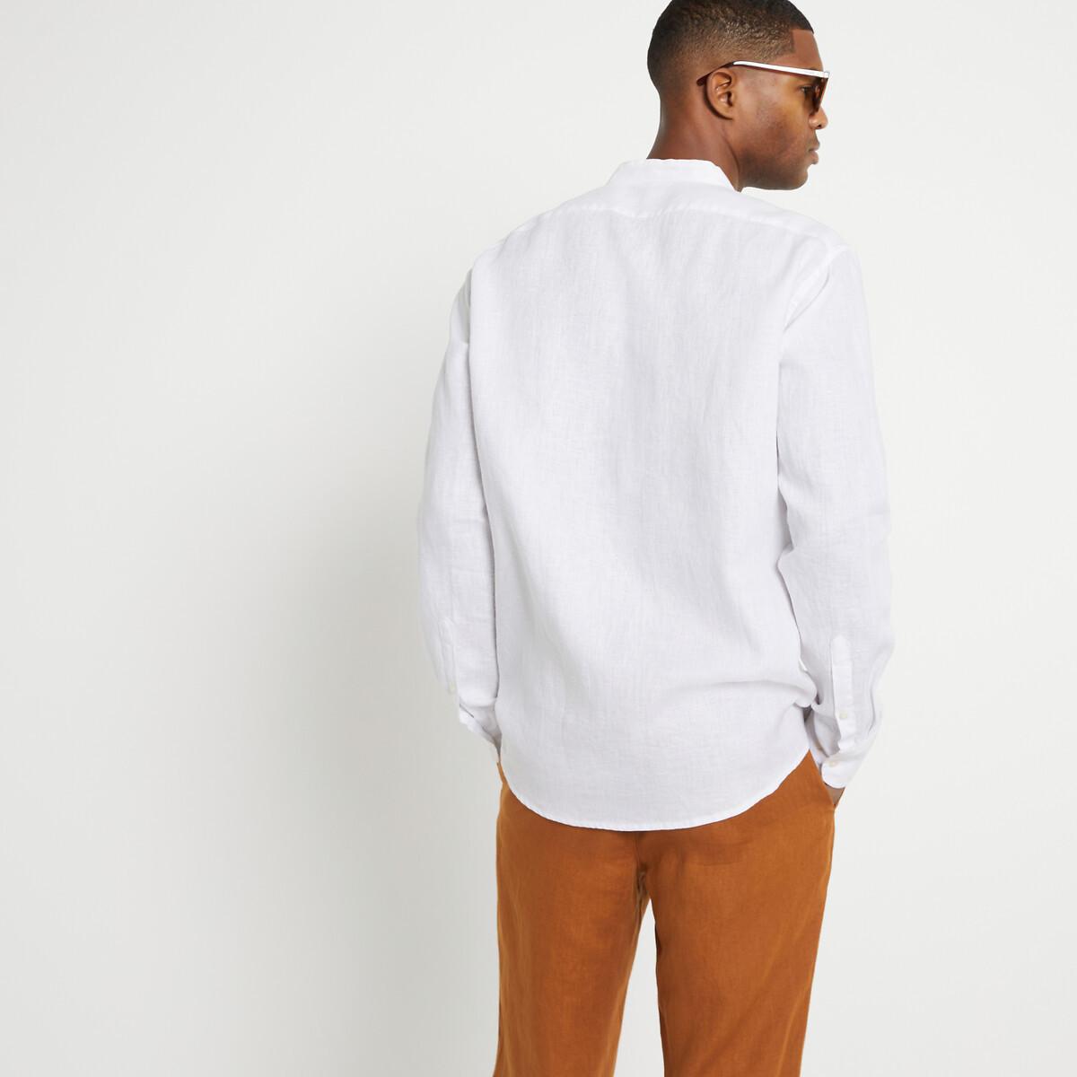 La Redoute Collections Signature Gerades Leinenhemd Stehkragen  