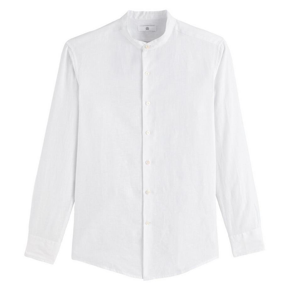 La Redoute Collections Signature Gerades Leinenhemd Stehkragen  