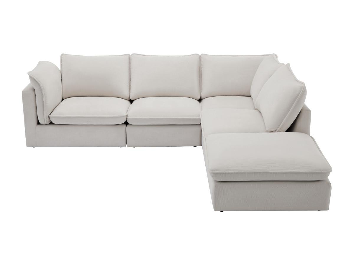 Vente-unique Ecksofa - Ecke rechts - Strukturstoff - Beige - BRUMADO  