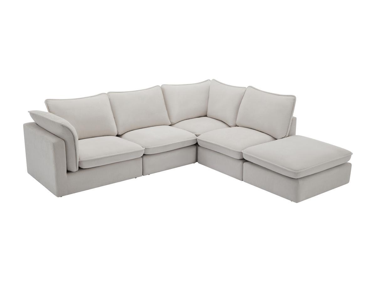 Vente-unique Ecksofa - Ecke rechts - Strukturstoff - Beige - BRUMADO  