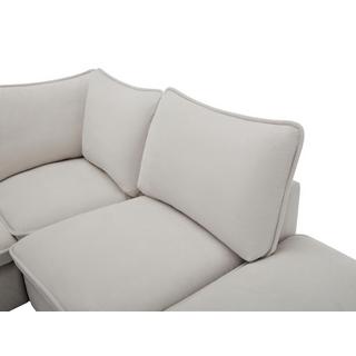 Vente-unique Ecksofa - Ecke rechts - Strukturstoff - Beige - BRUMADO  