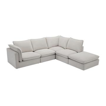 Ecksofa - Ecke rechts - Strukturstoff - Beige - BRUMADO