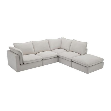 Vente-unique Ecksofa - Ecke rechts - Strukturstoff - Beige - BRUMADO  