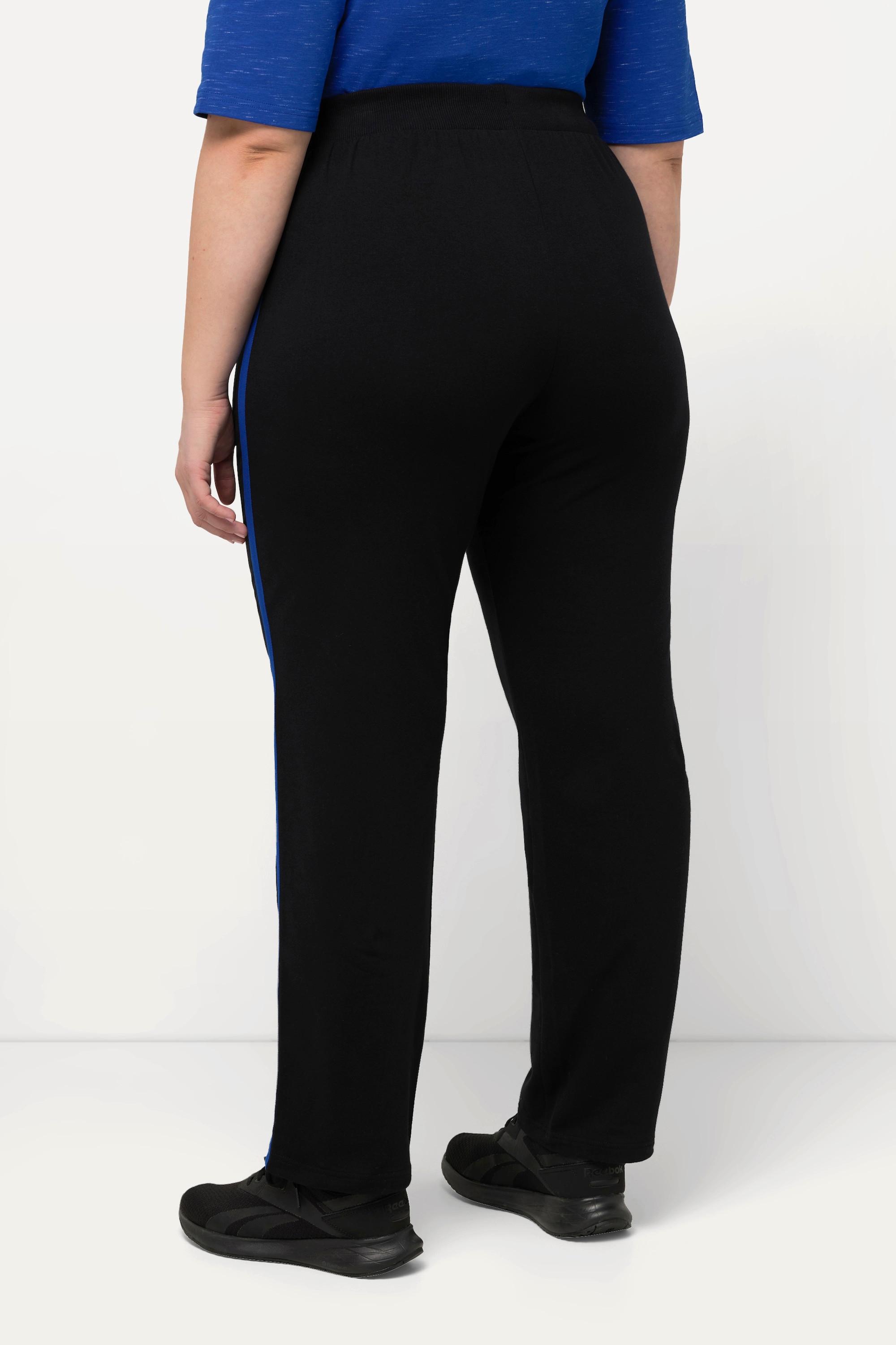 Ulla Popken  Pantalon de jogging à taille élastique et bande fantaisie le long de la jambe 