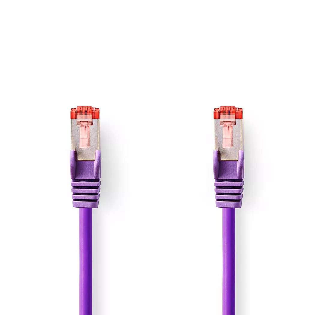 Nedis – CAT6 Netzwerkkabel | RJ45 Stecker S/FTP 1,00 m Rund LSZH Violett Etikett, One Size