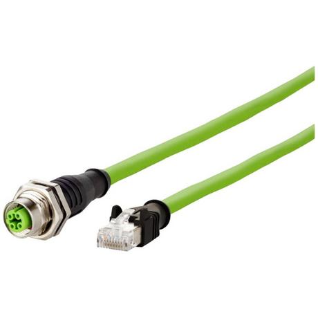 METZ CONNECT  M12 Industrial Ethernet Leitung, D-kodiert, 5.0 m, M12 Buchse gerade - RJ45 Stecker gerade 
