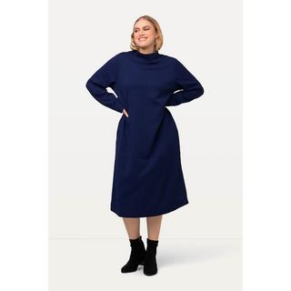 Ulla Popken  Sweatkleid, Struktur, Taschen, Stehkragen, Langarm 