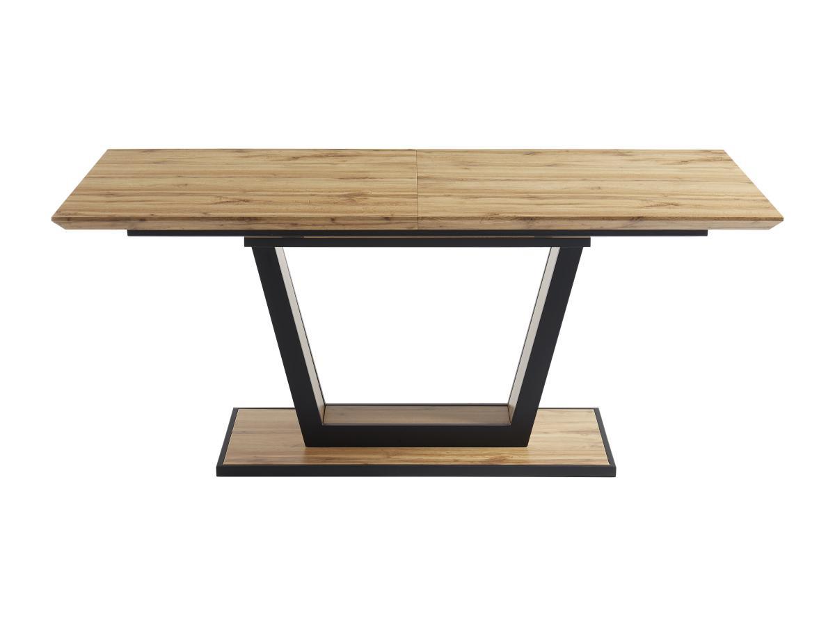 Vente-unique Tavolo da pranzo allungabile da 6 a 10 coperti in MDF e Metallo Naturale e Nero - VITENO  