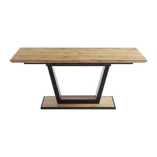 Vente-unique Tavolo da pranzo allungabile da 6 a 10 coperti in MDF e Metallo Naturale e Nero - VITENO  