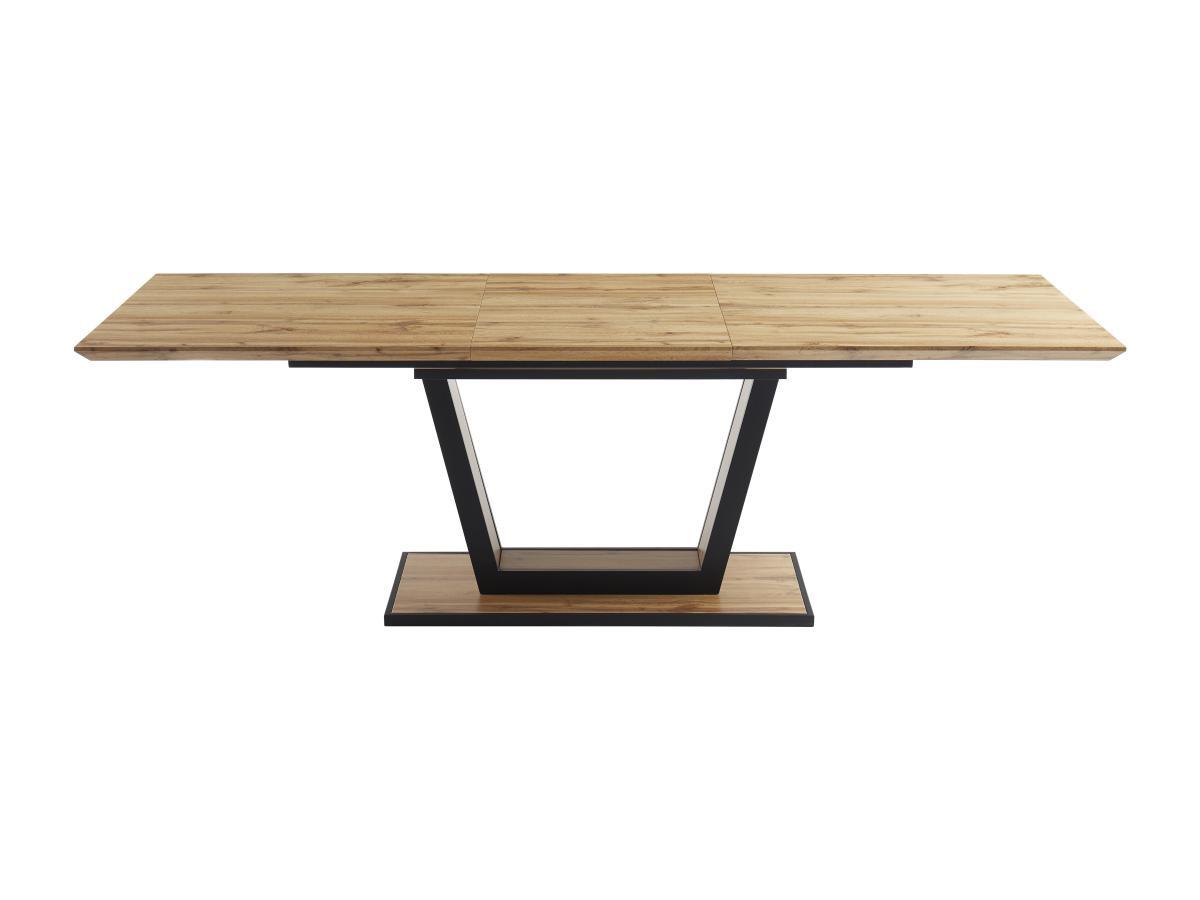 Vente-unique Tavolo da pranzo allungabile da 6 a 10 coperti in MDF e Metallo Naturale e Nero - VITENO  