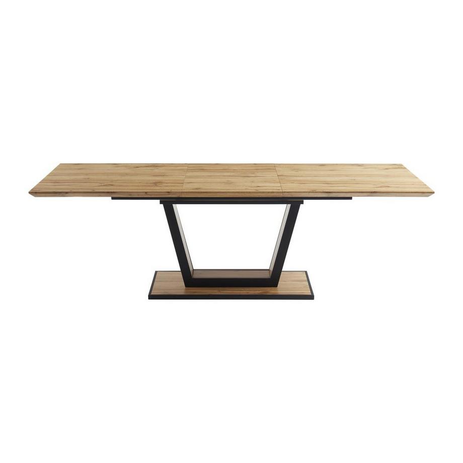 Vente-unique Tavolo da pranzo allungabile da 6 a 10 coperti in MDF e Metallo Naturale e Nero - VITENO  