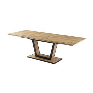 Vente-unique Table à manger extensible 6 à 10 couverts en MDF et métal - Naturel et noir - VITENO  