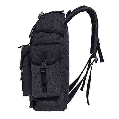 Only-bags.store Leinwand großen Rucksack, Vintage Jagd Rucksack Wandern Rucksack mit 15-Zoll-Laptop-Fach für  