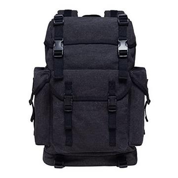 Leinwand großen Rucksack, Vintage Jagd Rucksack Wandern Rucksack mit 15-Zoll-Laptop-Fach für