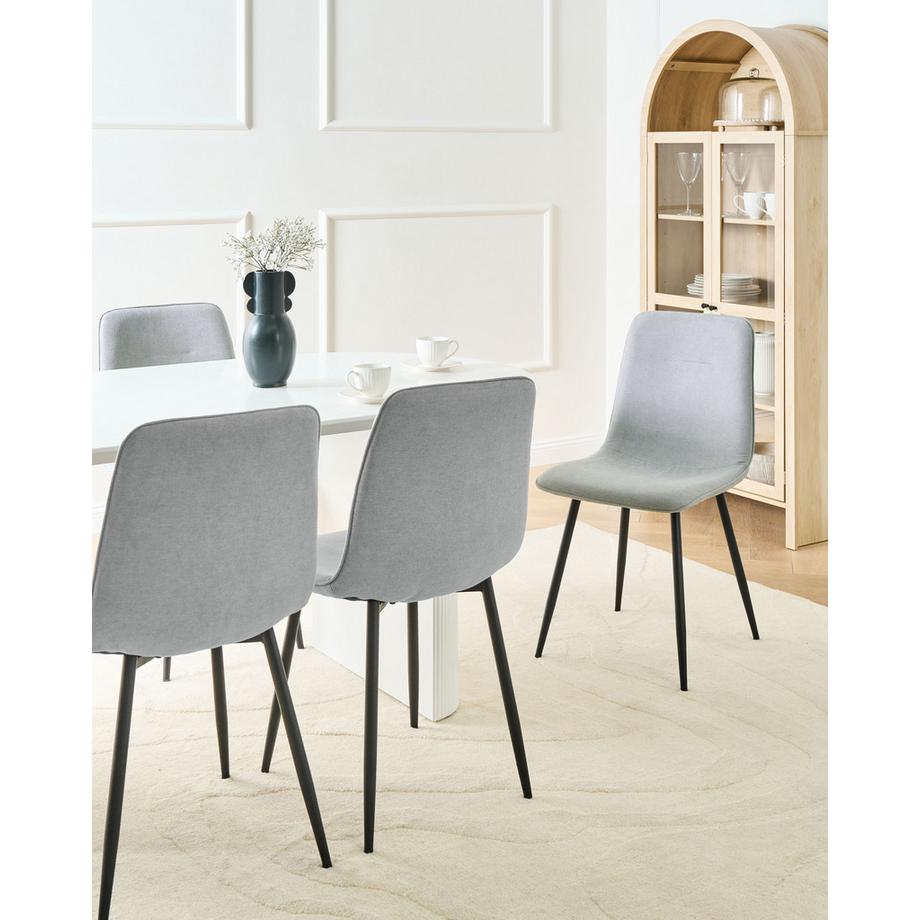 Beliani Esszimmerstuhl 4er Set aus Stoff Modern TUSCOLA  