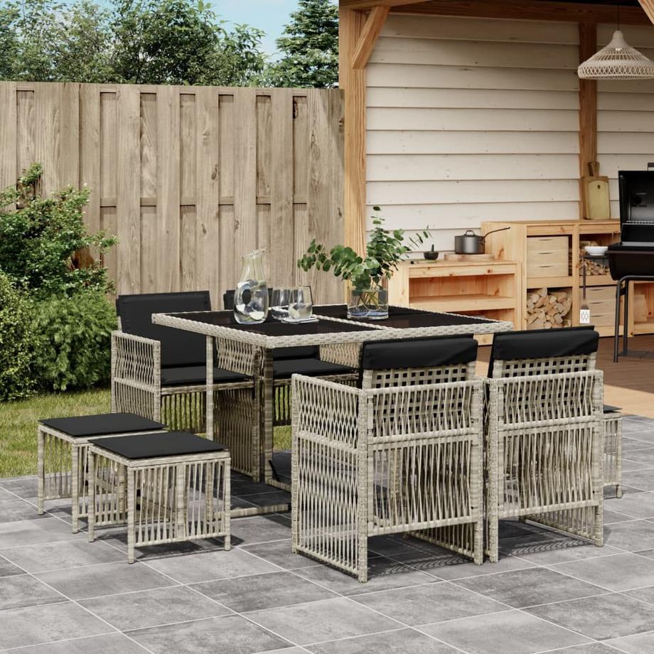 VidaXL set da pranzo da giardino Polirattan  