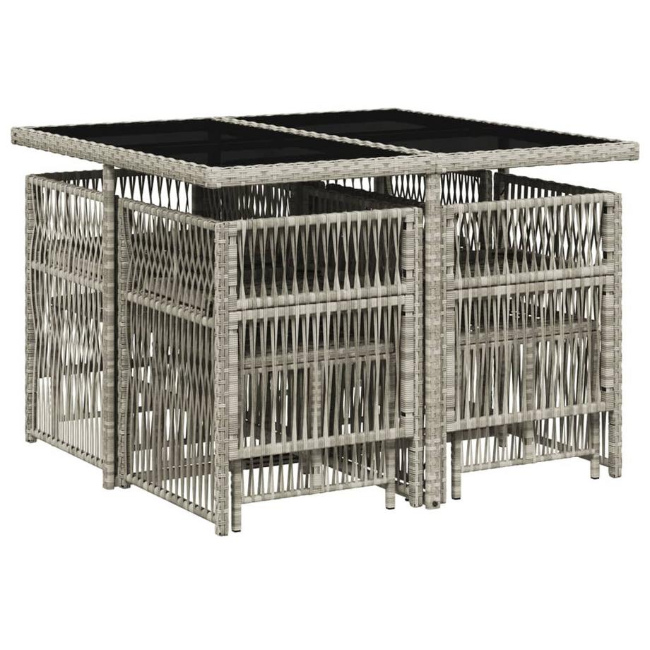 VidaXL set da pranzo da giardino Polirattan  