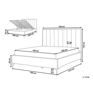 Beliani Bett mit Lattenrost aus Samtstoff Modern SEZANNE  