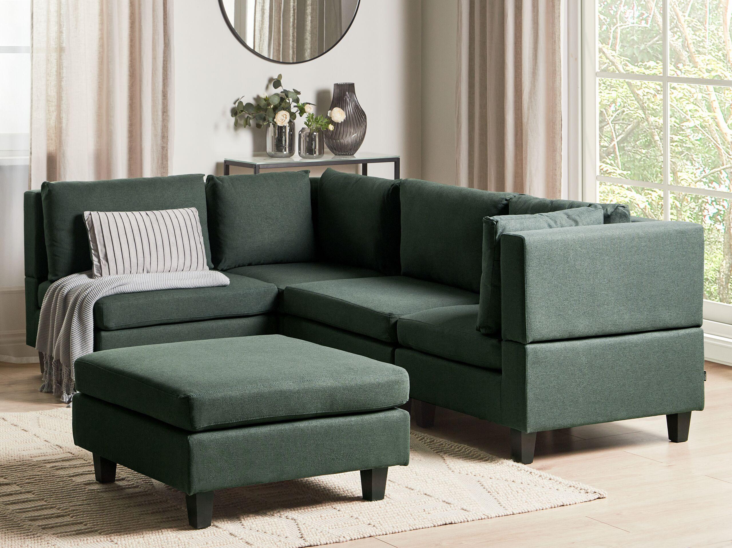 Beliani Ecksofa mit Ottomane aus Polyester Modern UNSTAD  