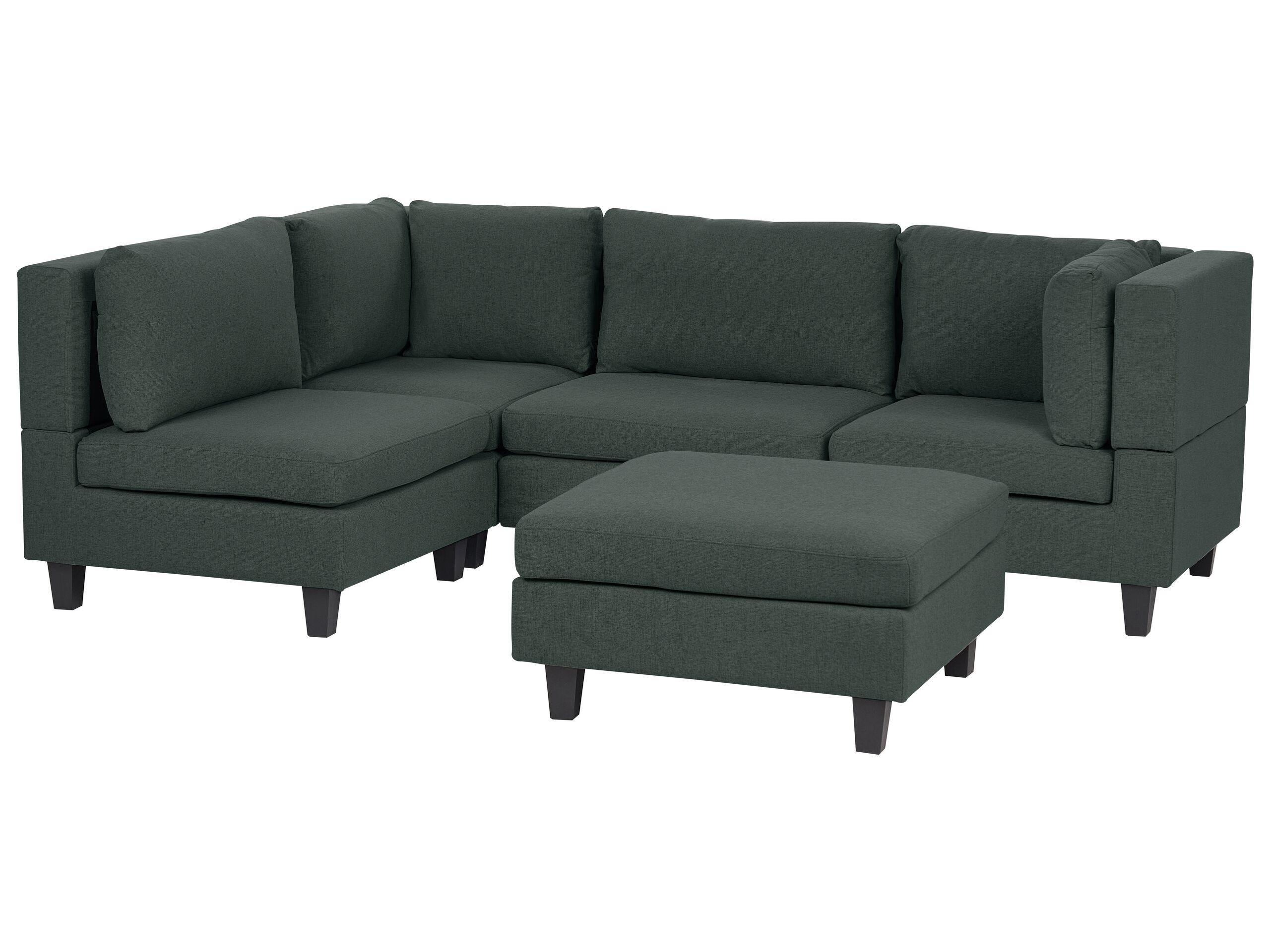 Beliani Ecksofa mit Ottomane aus Polyester Modern UNSTAD  