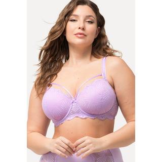 Ulla Popken  Soutien-gorge à armatures et bonnets souples, dentelle et rubans fantaisie - bonnet C-F 