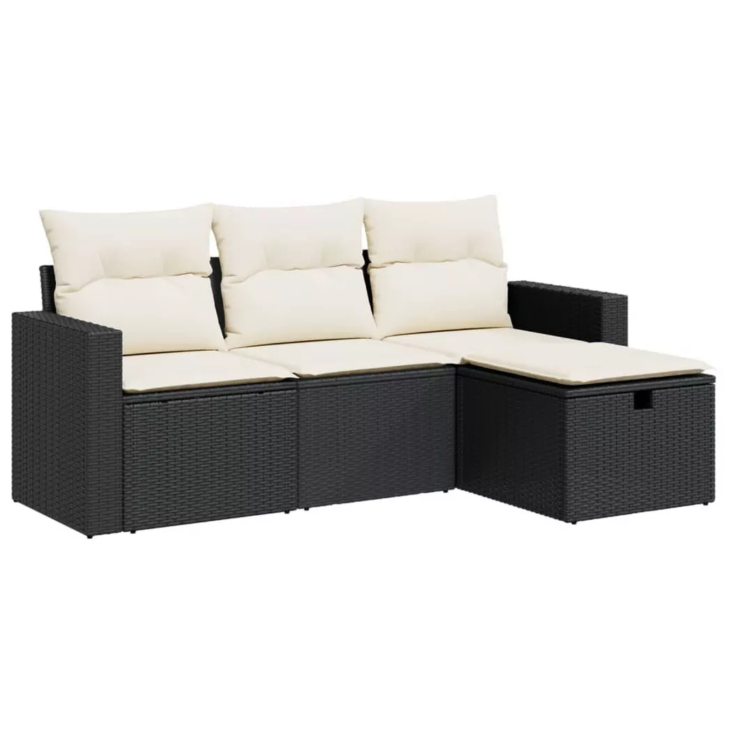 VidaXL - Gartensofa set poly-rattan, One Size, Schwarz