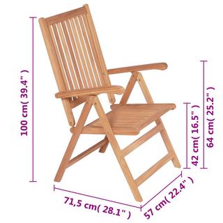 VidaXL sedia da giardino Teak riciclato  