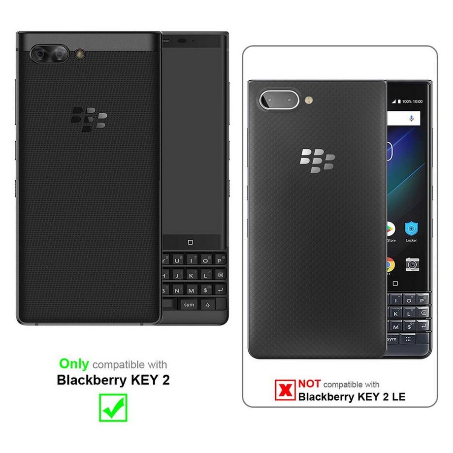 Cadorabo  Housse compatible avec Blackberry KEY 2 LE - Coque de protection avec fermeture magnétique, fonction de support et compartiment pour carte 