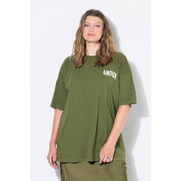 T-Shirt, oversized, acid washed, AMOUR-Rückenprint