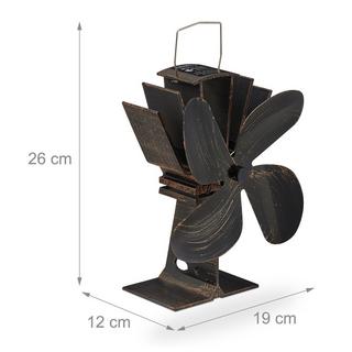 B2X Ventilatore da stufa color bronzo senza elettricità  
