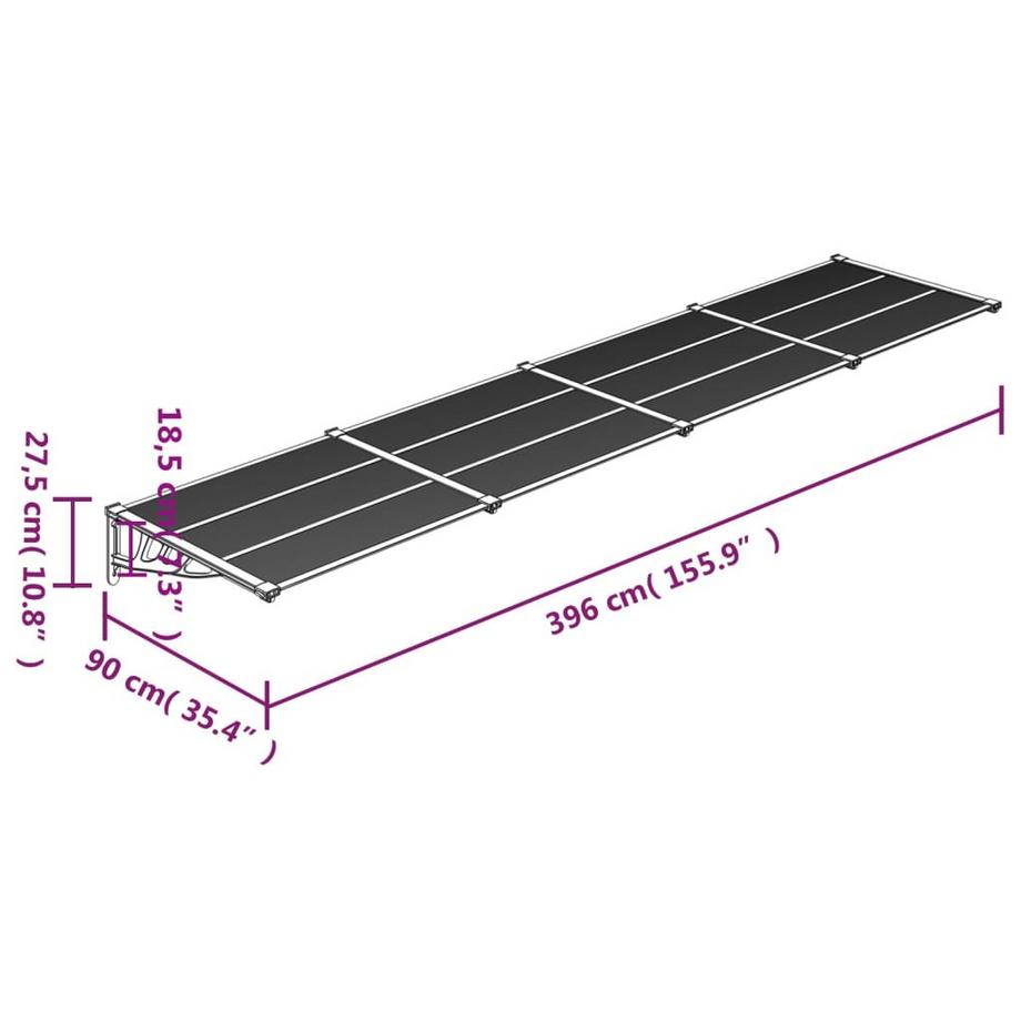 VidaXL Türvordach polycarbonat  
