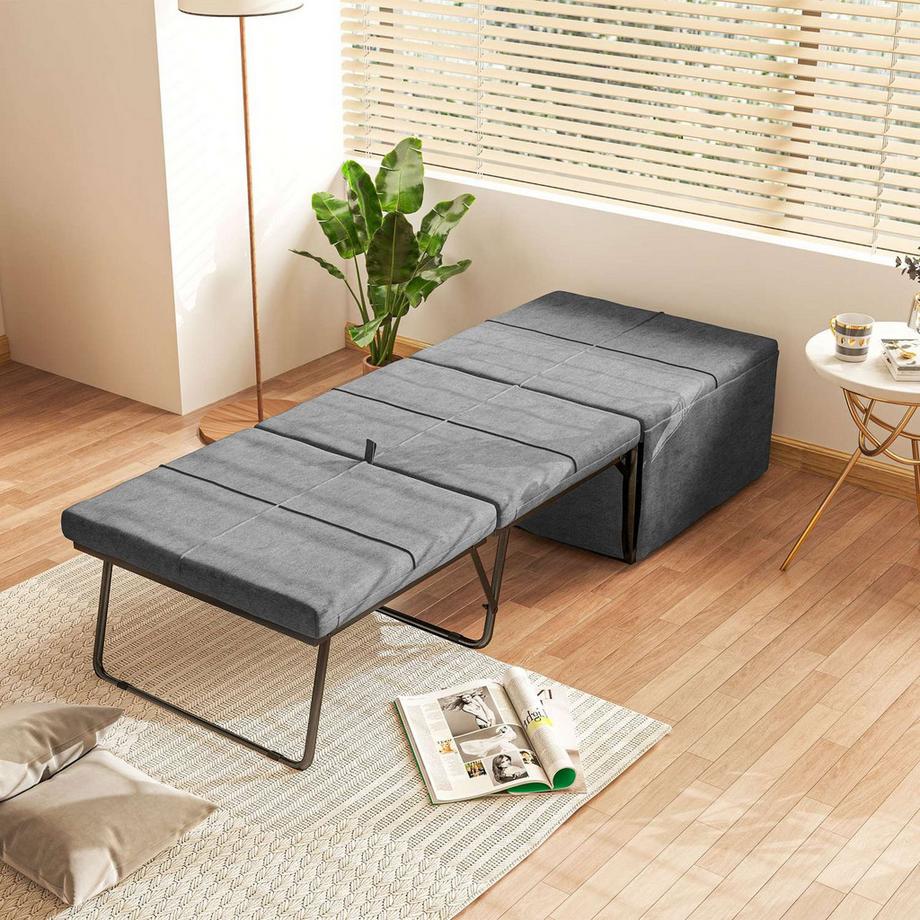 Northio  Lit pliant d'environ 190x60 cm, lit d'appoint avec matelas en mousse de 8 cm, lit de voyage pliable, lit simple adulte, lit en métal pouvant supporter jusqu'à 120 kg, lit pliant pour bureau, chambre d'amis, gris 