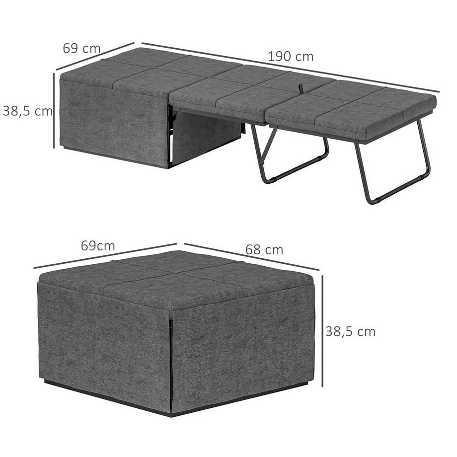 Northio  Lit pliant d'environ 190x60 cm, lit d'appoint avec matelas en mousse de 8 cm, lit de voyage pliable, lit simple adulte, lit en métal pouvant supporter jusqu'à 120 kg, lit pliant pour bureau, chambre d'amis, gris 