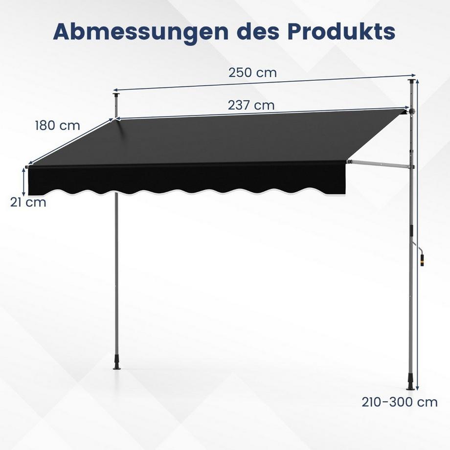 Northix Einziehbare Markise mit Kurbel  