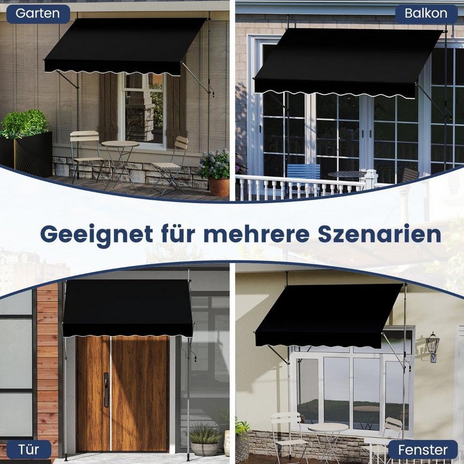 Northix Einziehbare Markise mit Kurbel  