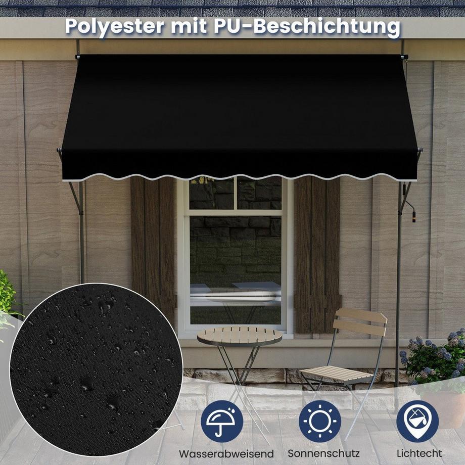 Northix Einziehbare Markise mit Kurbel  