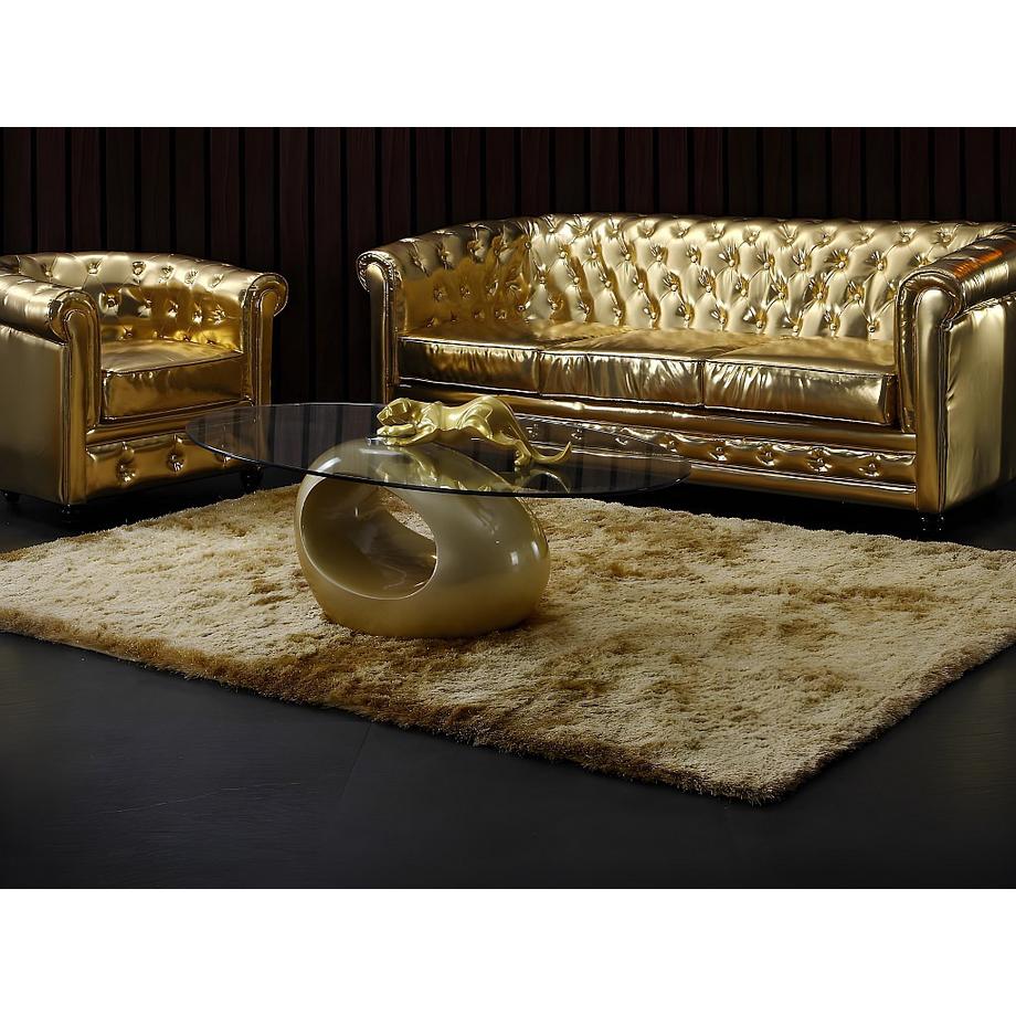 OZAIA Tapis shaggy à  poils longs GLITTER 2 Doré  