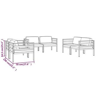 VidaXL set lounge giardino Alluminio  