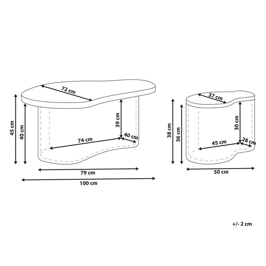 Beliani Set di 2 tavolini da caffè en Rattan Boho SALANTI  