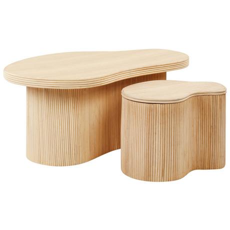 Beliani Ensemble de tables en Rotin Boho SALANTI  