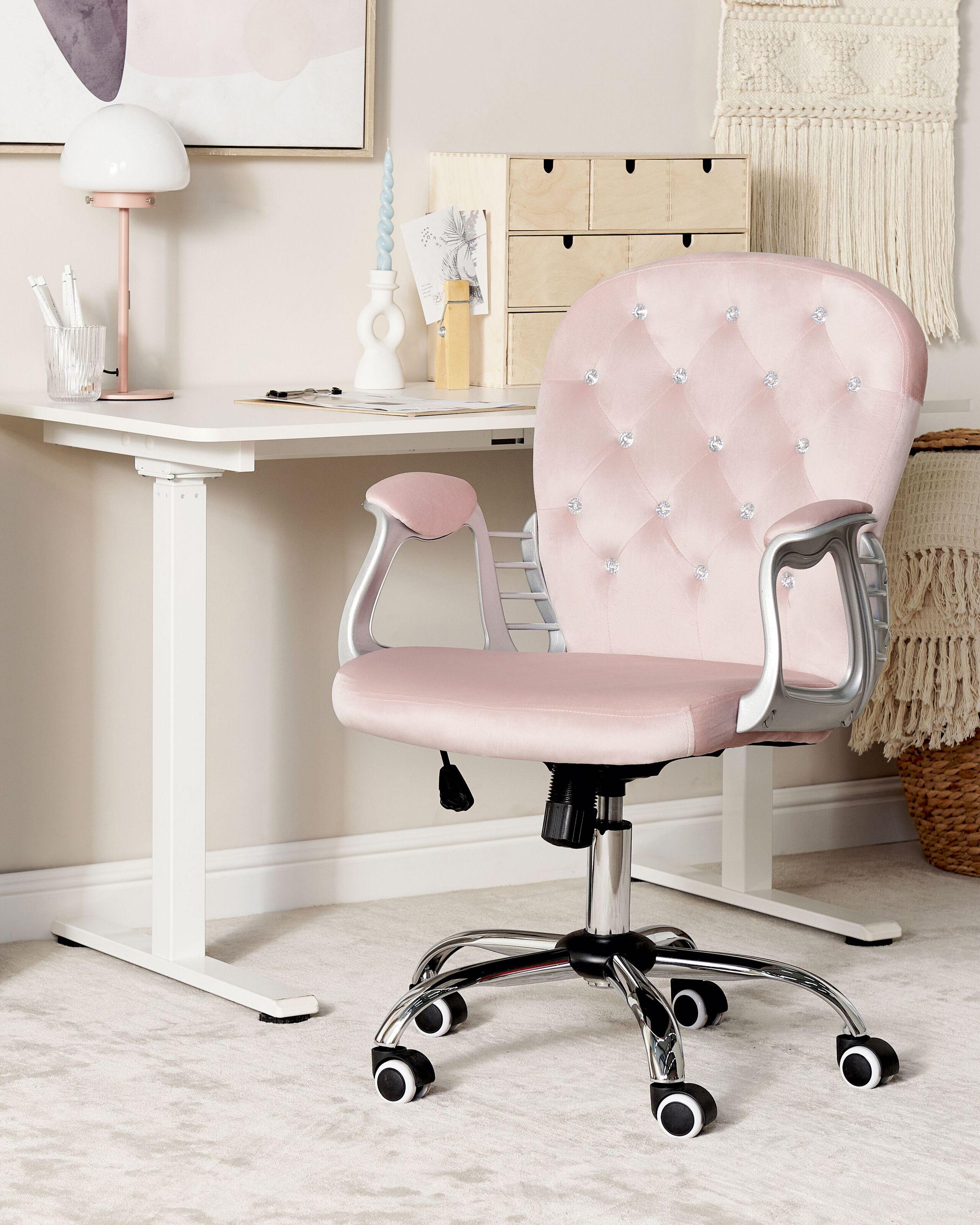 Beliani Chaise de bureau en Velours Glamour PRINCESS  