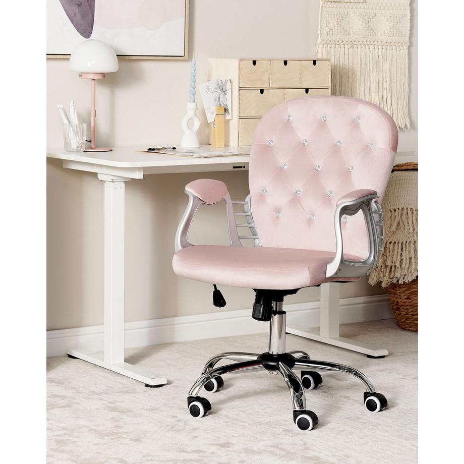Beliani Schreibtischstuhl aus Samtstoff Glamourös PRINCESS  