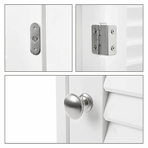 VASAGLE Elegante mobiletto da bagno bianco scandinavo con portaoggetti  